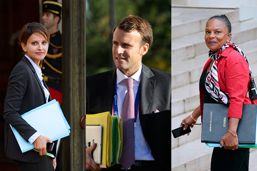 Emmanuel Macron &#8211; Najat VALLAUD-BELKACEM &#8211; Christiane Taubira &#8211; fr