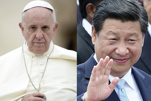 Pope Francis (l) and China&rsquo;s President Xi Jinping (r)