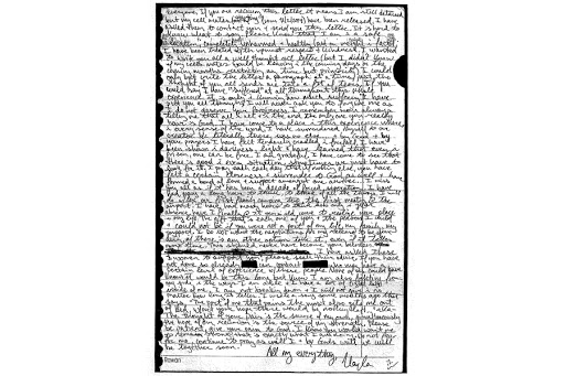 Letter of Kayla Mueller – AFP – fr