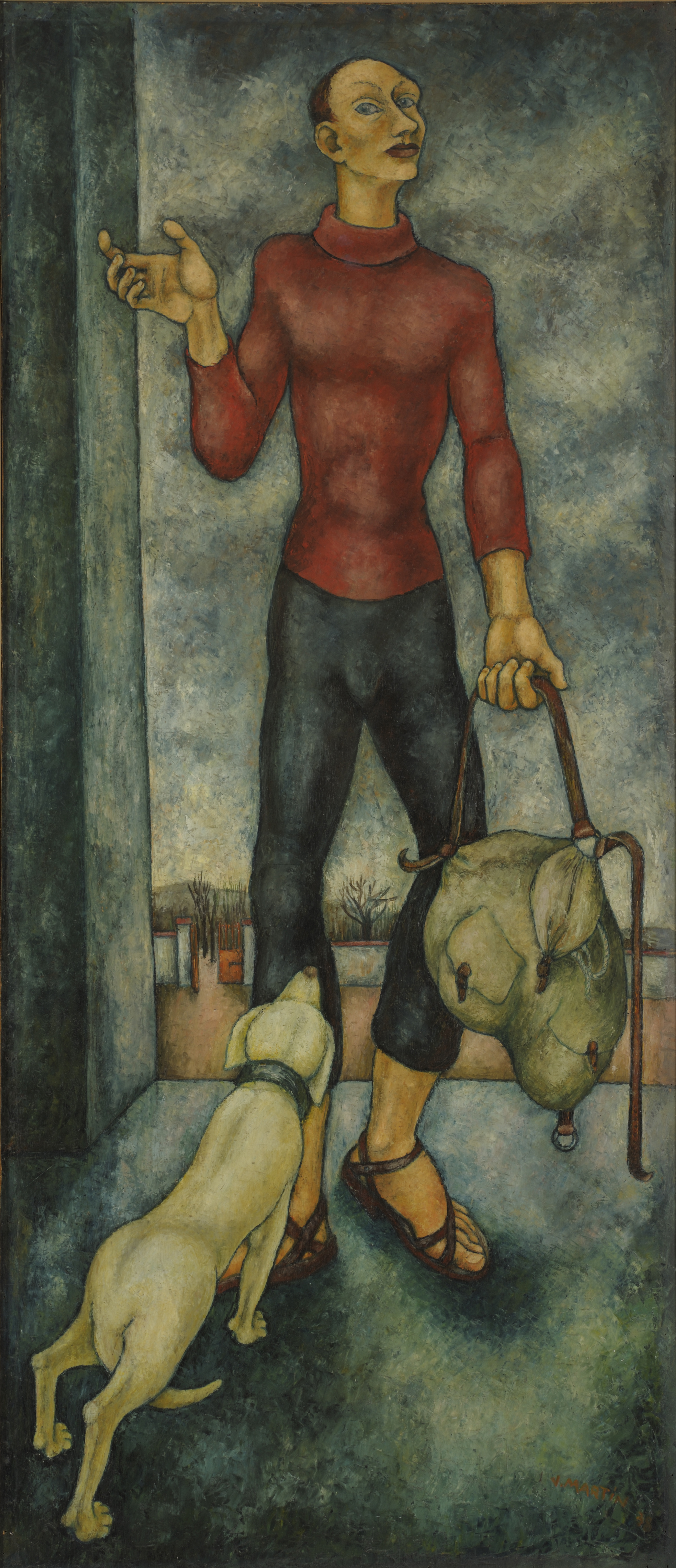 Jean Martin : L’Exilé, 1938, huile sur panneau, 170 × 75 cm, don de Françoise Martin en 2011, Roubaix, La Piscine © Musée d’art et d’industrie André Diligent. 