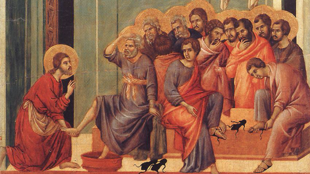 Lavement des pieds, par Duccio di Buoninsegna, entre 1308 et 1311 © Wikimedia