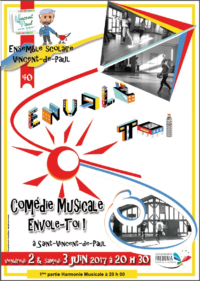 AFFICHE DE LA COMÉDIE MUSICALE "ENVOLE-TOI"