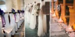 BANCS D'ÉGLISE DÉCORÉS POUR UN MARIAGE