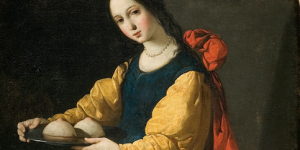 Cette sainte qui porte ses seins sur un plateau