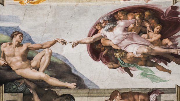 WEB3 SISTINE CHAPEL CEILING ART MICHAELANGELO CREATION OF MAN Shutterstock