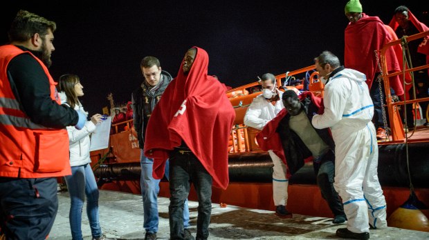 183 Rescued Migrants Disembark At Malaga&rsquo;s Harbour