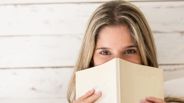 woman, book,