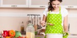 young woman cooking in the kitchen