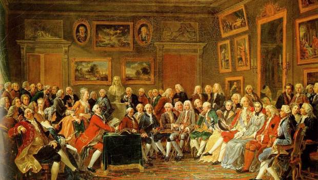 Salon de Madame Geoffrin, par Lemonnier, château de la Malmaison