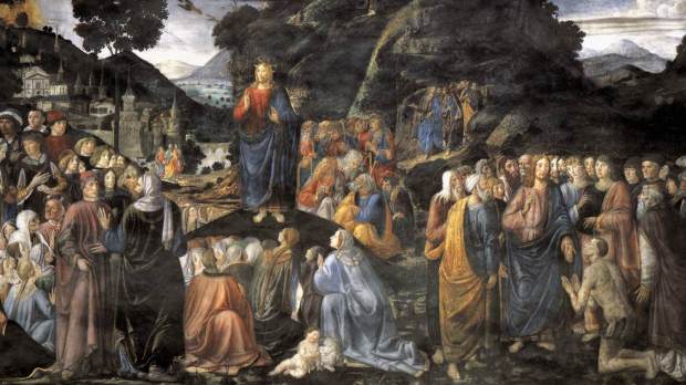 Le Sermon sur la montagne, par Cosimo Rosselli, chapelle Sixtine.