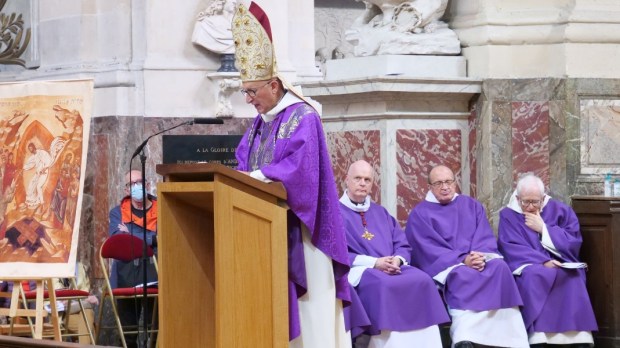 Mgr Dominique Rey - enterrement de Michael Lonsdale