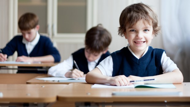 SMILING, CHILD, SCHOOL