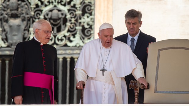 Pope Francis during his weekly general audience in saint peter's square - June 15 2022