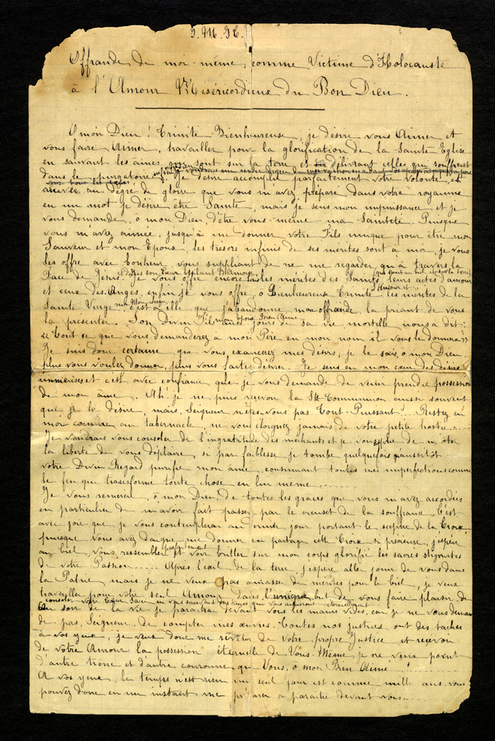 Acte d'offrande, Thérèse de Lisieux