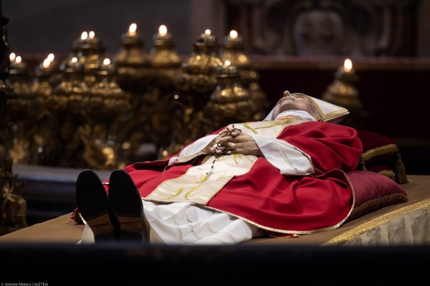 The body of Pope Emeritus Benedict XVI