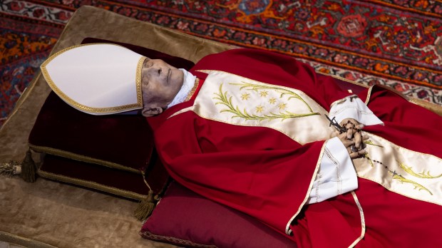 The body of Pope Emeritus Benedict XVI lies in state at St. Peter's Basilica in the Vatican