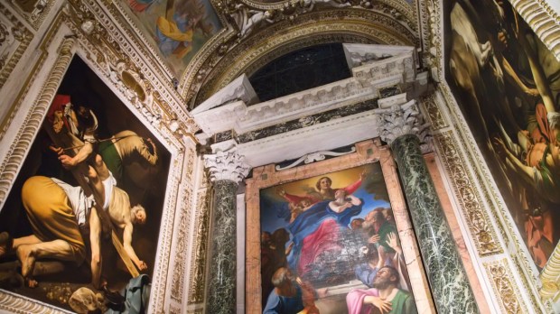 Le tableau de Caravage, "Le Crucifiement de saint Pierre"