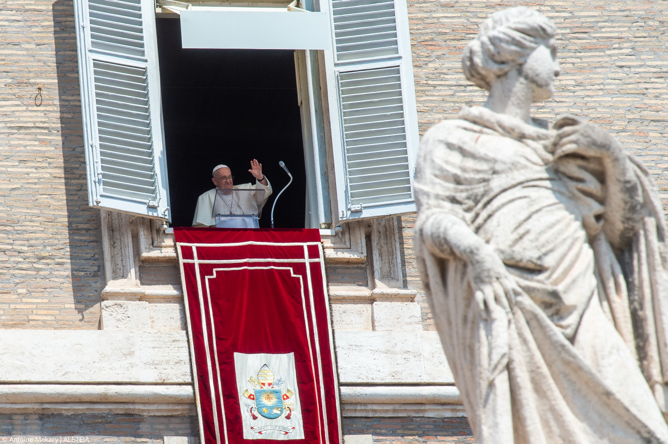 During Pope Francis Angelus prayer