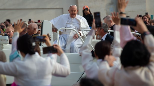 Pope Francis during his weekly general audience in St. Peter's square