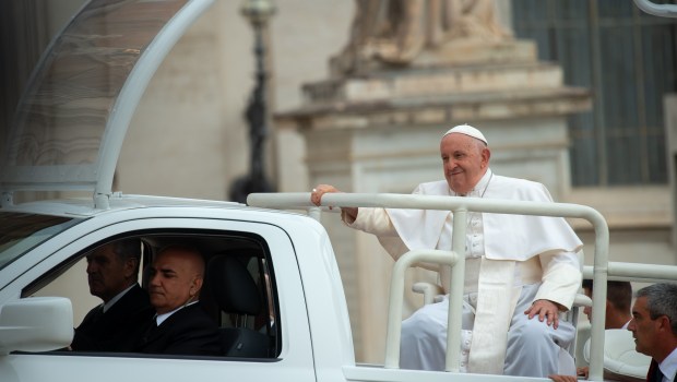 Pope Francis during his weekly general audience in Saint Peter's square