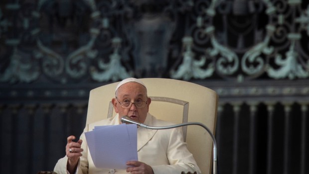 Pope Francis during his weekly general audience in Saint Peter's square at the Vatican