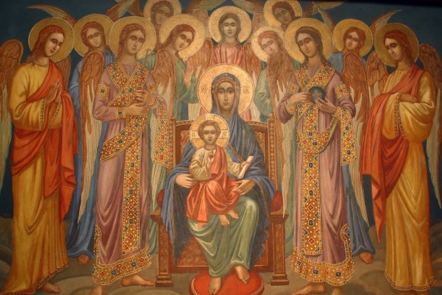 Icon of Mary and Jesus with Angels